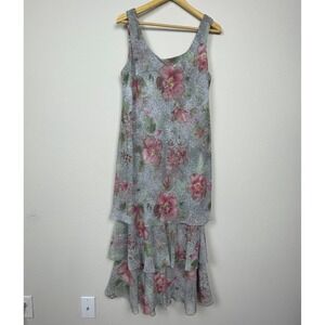 Cattiva Size 12 Green Floral Sheer Dress Moody Vintage 90s Y2K‎ Fairy